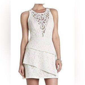 BCBG WORN ONCE Lace transparent front and back mini dress